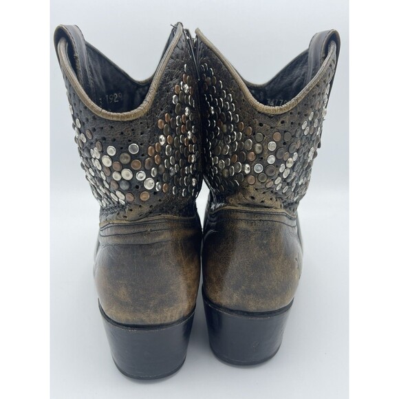Frye Deborah Studded Brown Distressed (not Crackled) Leather Boots Sz 8 - Picture 8 of 14